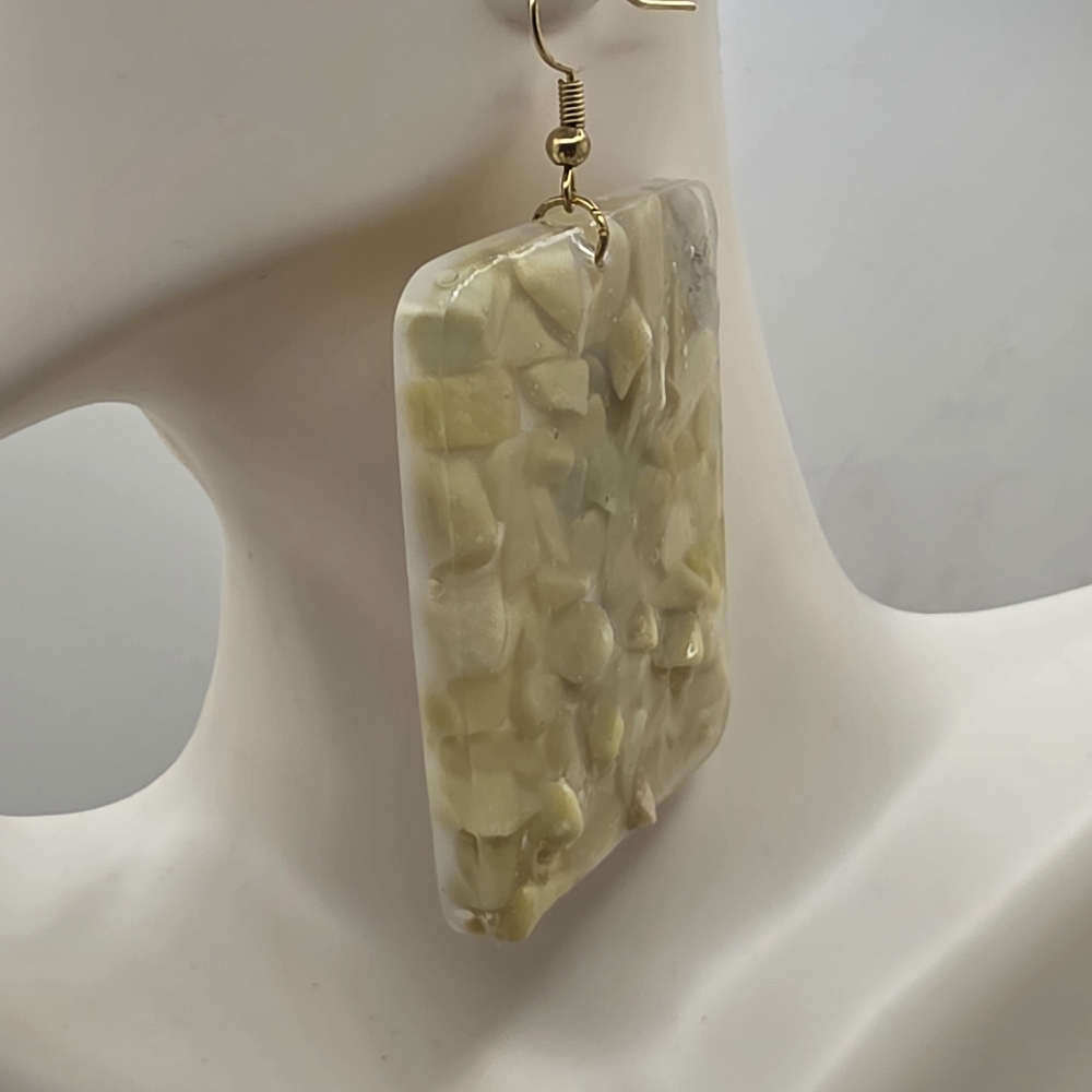 Chic Cream Mosaic Earrings